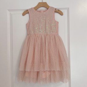 Girls Sequin Tulle Special Occasion Dress Size 3-4Y